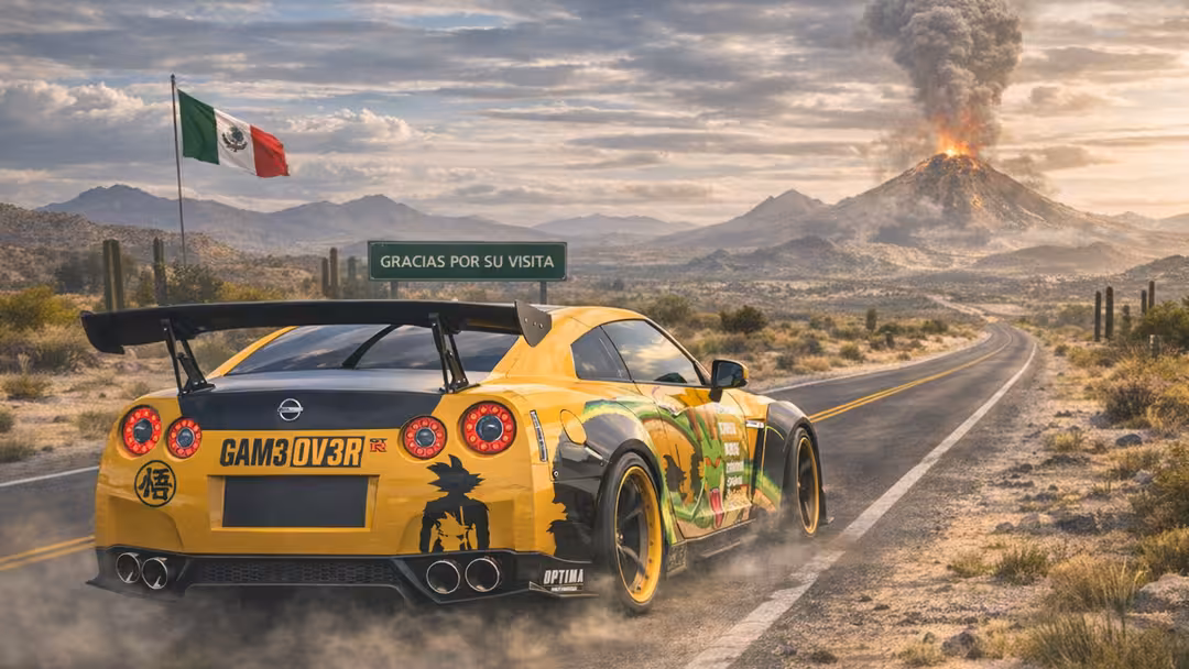 Une GT-R quitte le Mexique et sin festival Horizon